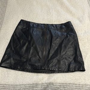 Leather mini skirt